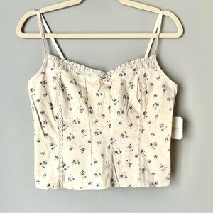 Altar’d State Floral Corset Cami Top | Cream Floral | Size M NWT